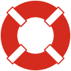Support Icon graphic of a red life preserver