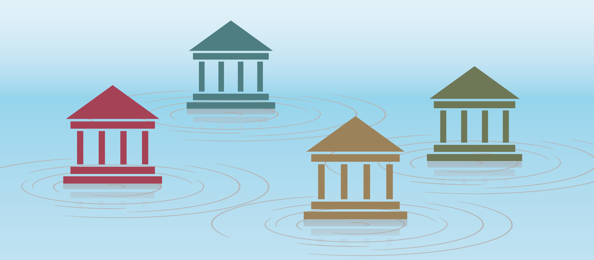 Header Image of ripples and institution icons