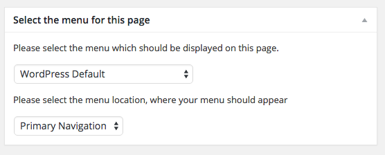 Select the menu for this page