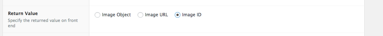 Set the Return Value to Image ID