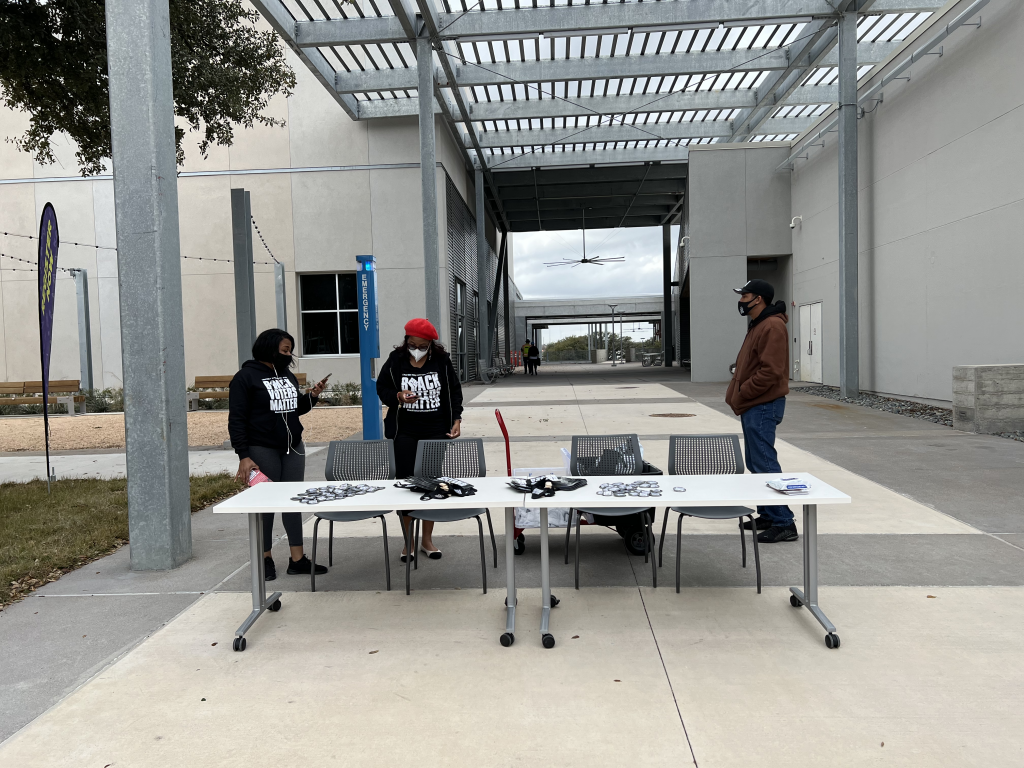 Organizers from Black Voters Matter set up a table at ACC's Highland campus.