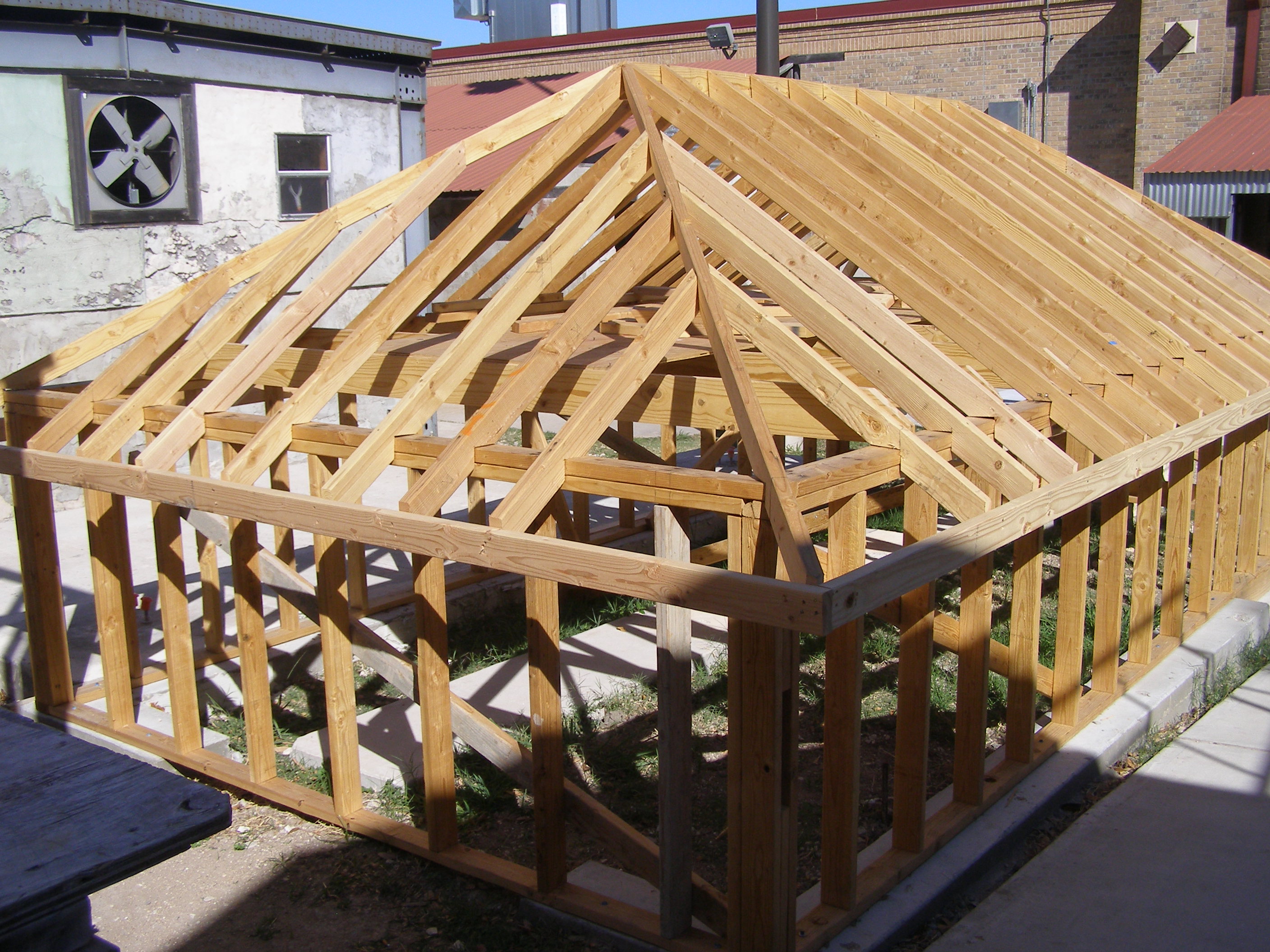 roof rafters with fascia