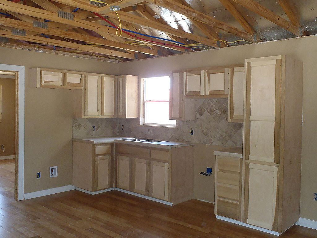 installed cabinets