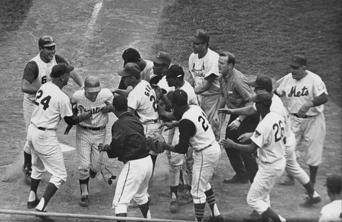 Johnny Callison Mobbed by NL Teammates @ 1964 All-Star Game