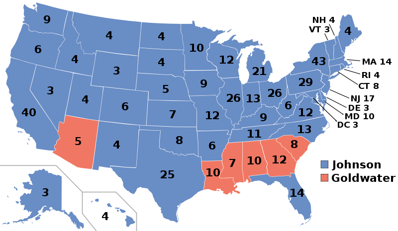 1964 Electoral Map