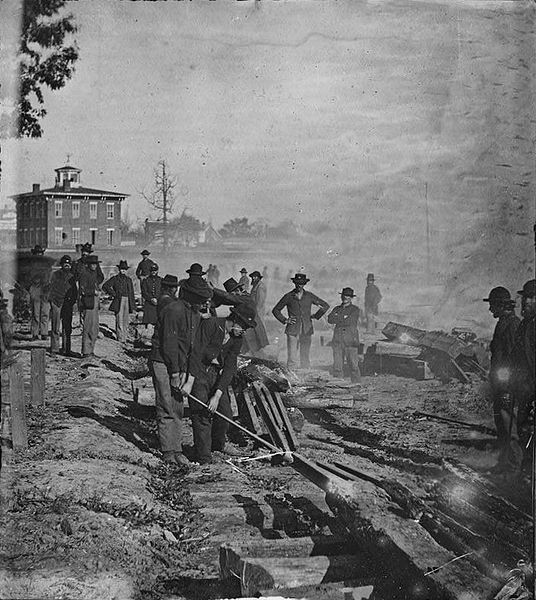 Sherman's Men Destroying Railroad, Atlanta