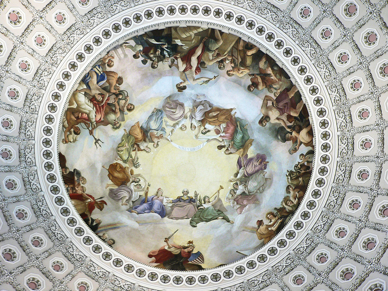 The Apotheosis of Washington (as seen looking up from the capitol rotunda), Constantino Brumidi, 1865