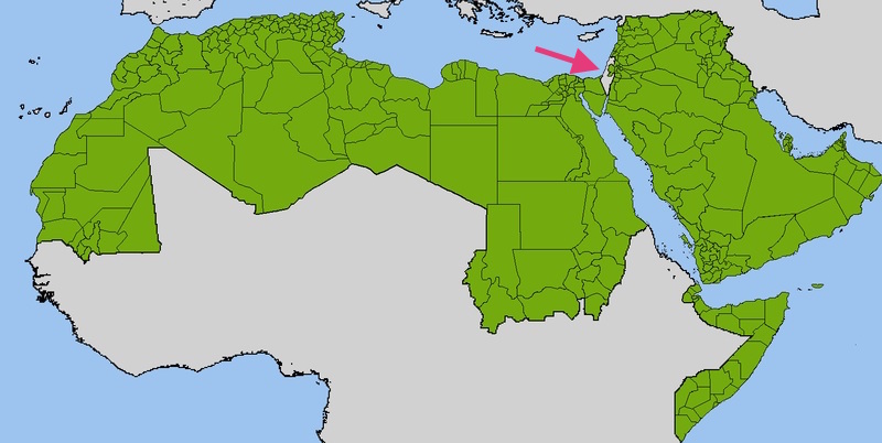 Arab League (Green) Surrounding Israel