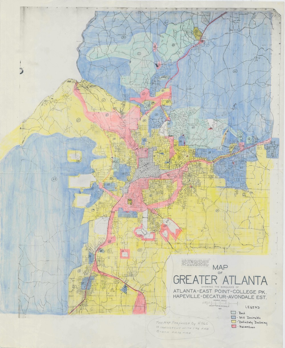 Atlanta Redline Map, National Archives