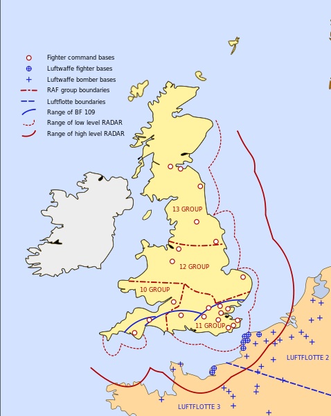 Chain of English Radar Stations During Blitz