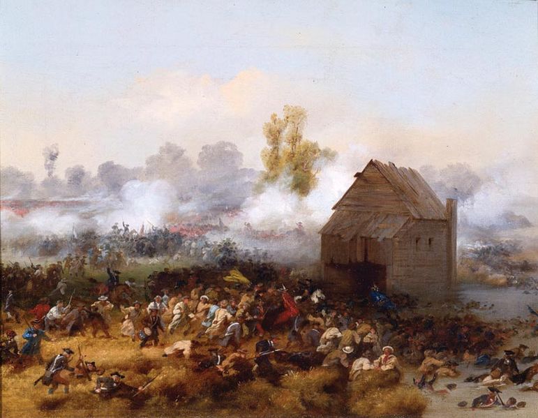 Lord Stirling Leading an Attack Against the British at the Battle of Long Island, 1776, Alonzo Chappel, 1858