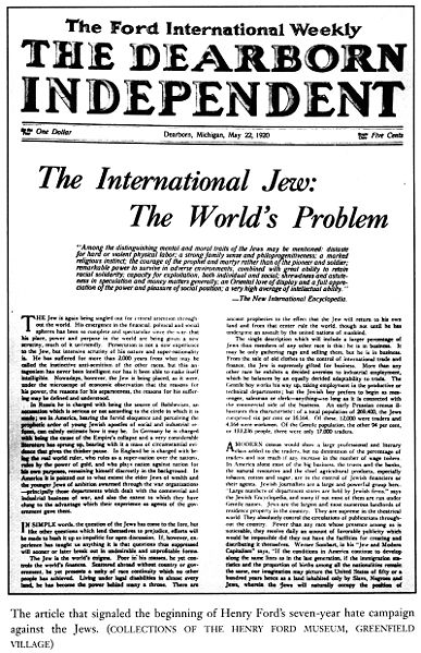 Dearborn Independent, International Jew