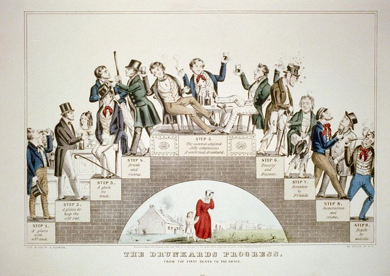 Drunkard's Progress, Nathaniel Currier, 1846, Library of Congress