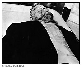 Body of Emmett Till Shown Before an Open Casket Funeral, Chicago Defender (newspaper)