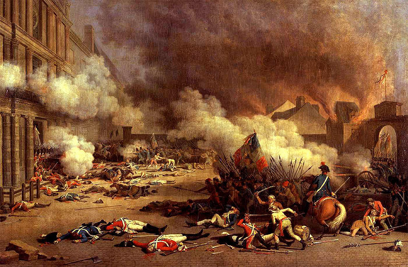 Storming of the Tuileries on 10. Aug. 1792 During the French Revolution, Jean Duplessis-Bertaux, 1793
