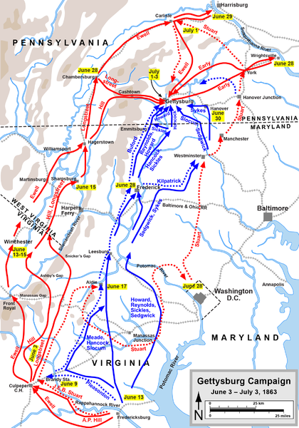 Overview of Gettysburg Campaign, June 3rd-July 3rd, 1863