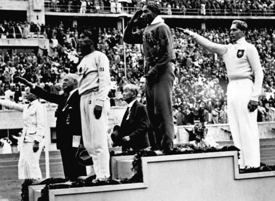 Jesse Owens on Gold Medal Stand @ Berlin Olympics, 1936, German Federal Archive