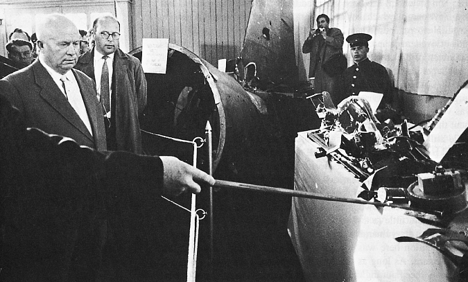 Soviet Leader Khrushchev and Wreckage From U-2 Piloted by Francis Gary Powers, 1960