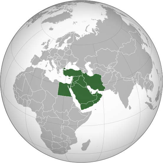 Middle East Orthographic Map