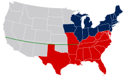 Missouri Compromise Line in Green
