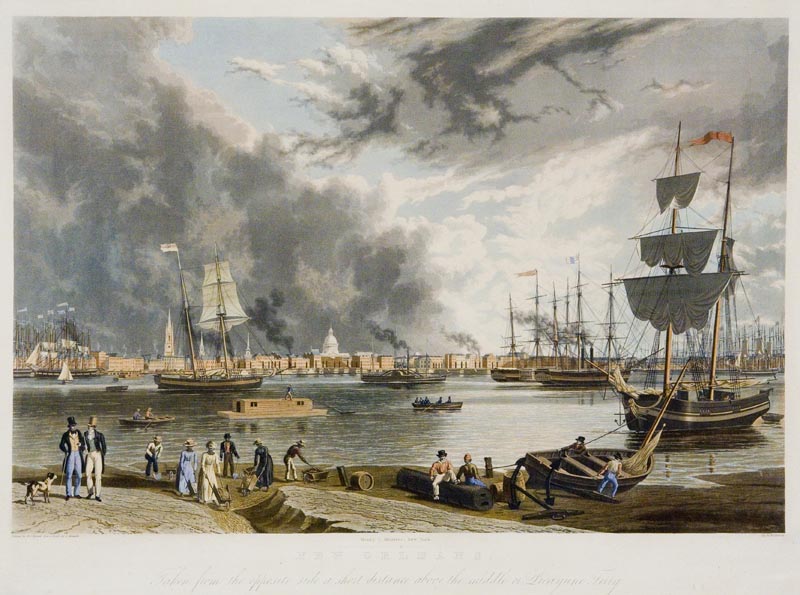 "New Orleans: Taken from the Opposite Side a Short Distance above the Middle or Picayune Ferry," Painted by W. J. Bennett from a Sketch by A. Mondelli. Engraved by W. J. Bennett, 1841, Henry I. Megarey, New York