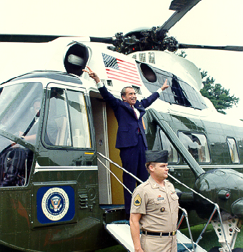Nixon Departs the White House After Resignation, 1974