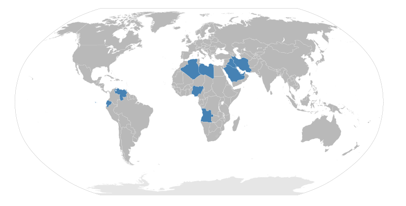 OPEC Countries in Blue