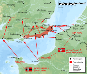 Map of Proposed German Invasion of England That Never Happened