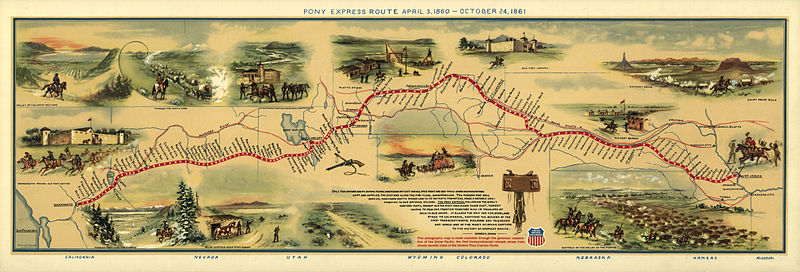 Pony Express Map, William Henry Jackson, Library of Congress