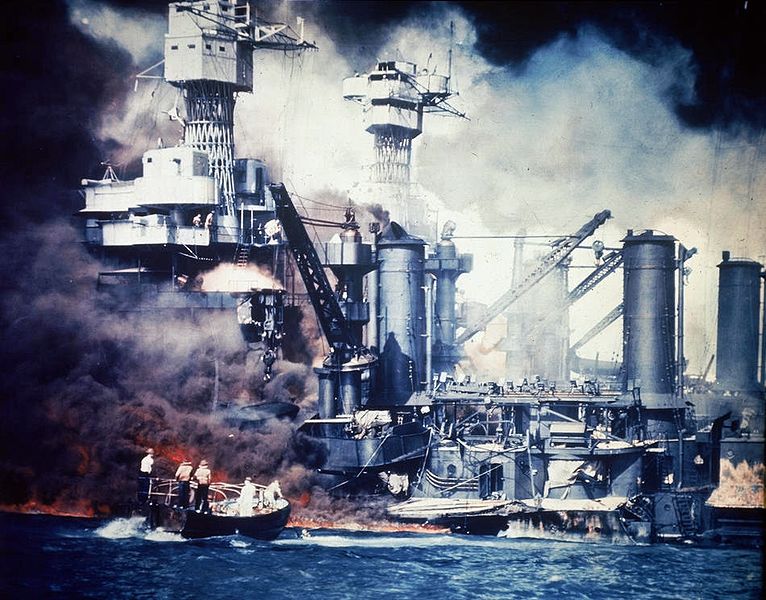USS West Virginia at Pearl Harbor, 7 December 1941. U.S. Naval History & Heritage Command