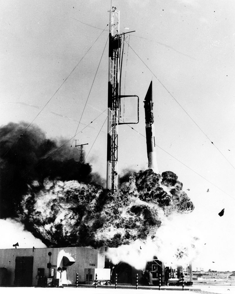 Vanguard TV-3 Rocket Explodes, Cape Canaveral, 1957