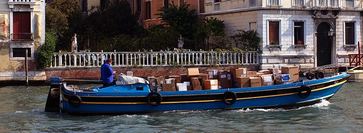 UPS Boat in Venice, Italy