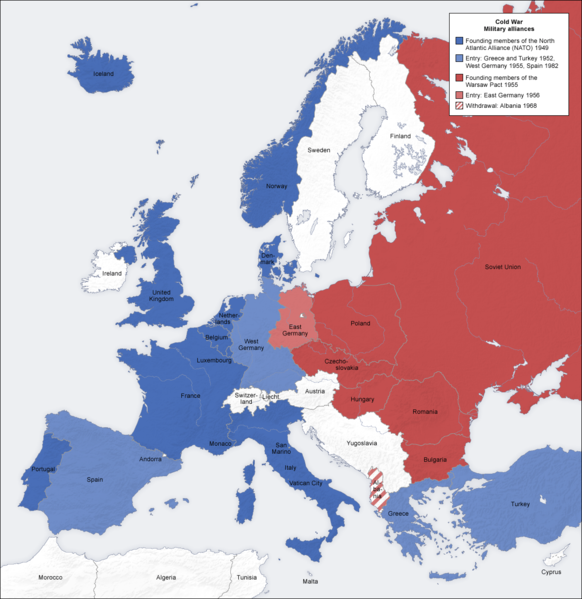 Warsaw Pact (Red) & NATO (Blue)