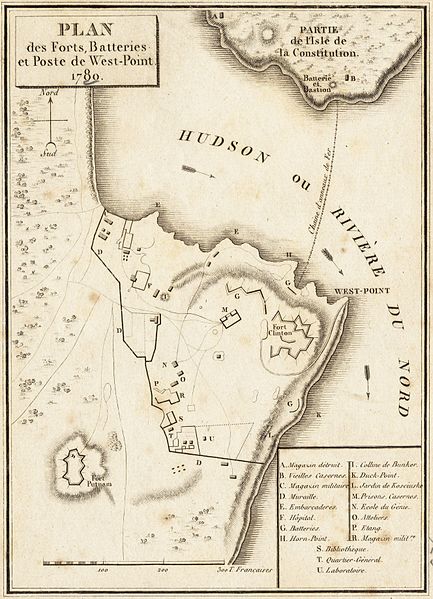 French Map of West Point ca. 1780, Boston Public LIbrary Digital Map Collection
