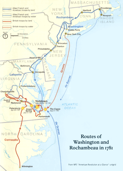 Yorktown Battle Map, 1781