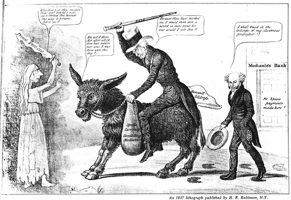 First Known Political Cartoon w. Democratic Donkey, 1837