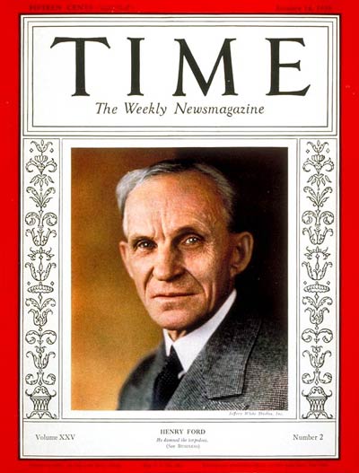 Henry Ford on TIME Magazine Cover, 1935