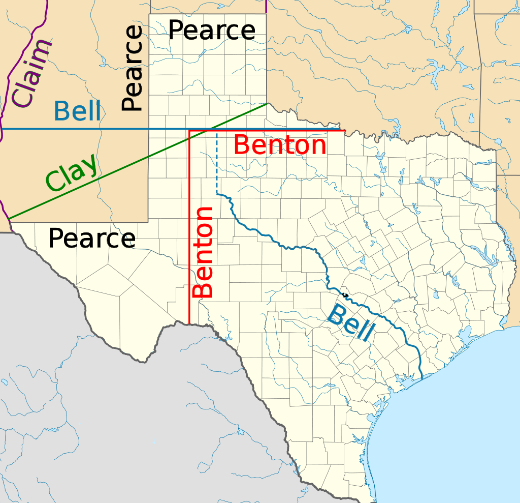 Congressional Proposals for Redrawing Texas Border, 1850