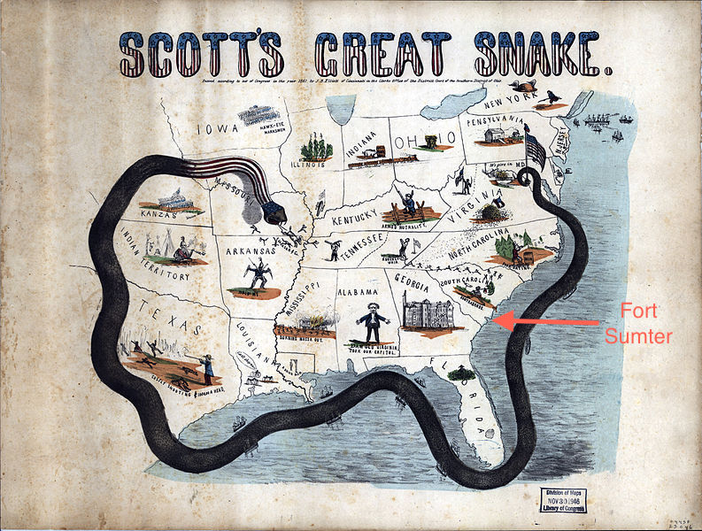 Union General Winfield Scott's Anaconda Strategy, 1861