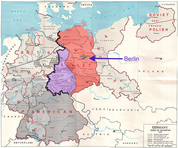 German Occupation Zones, 1945, Library of Congress