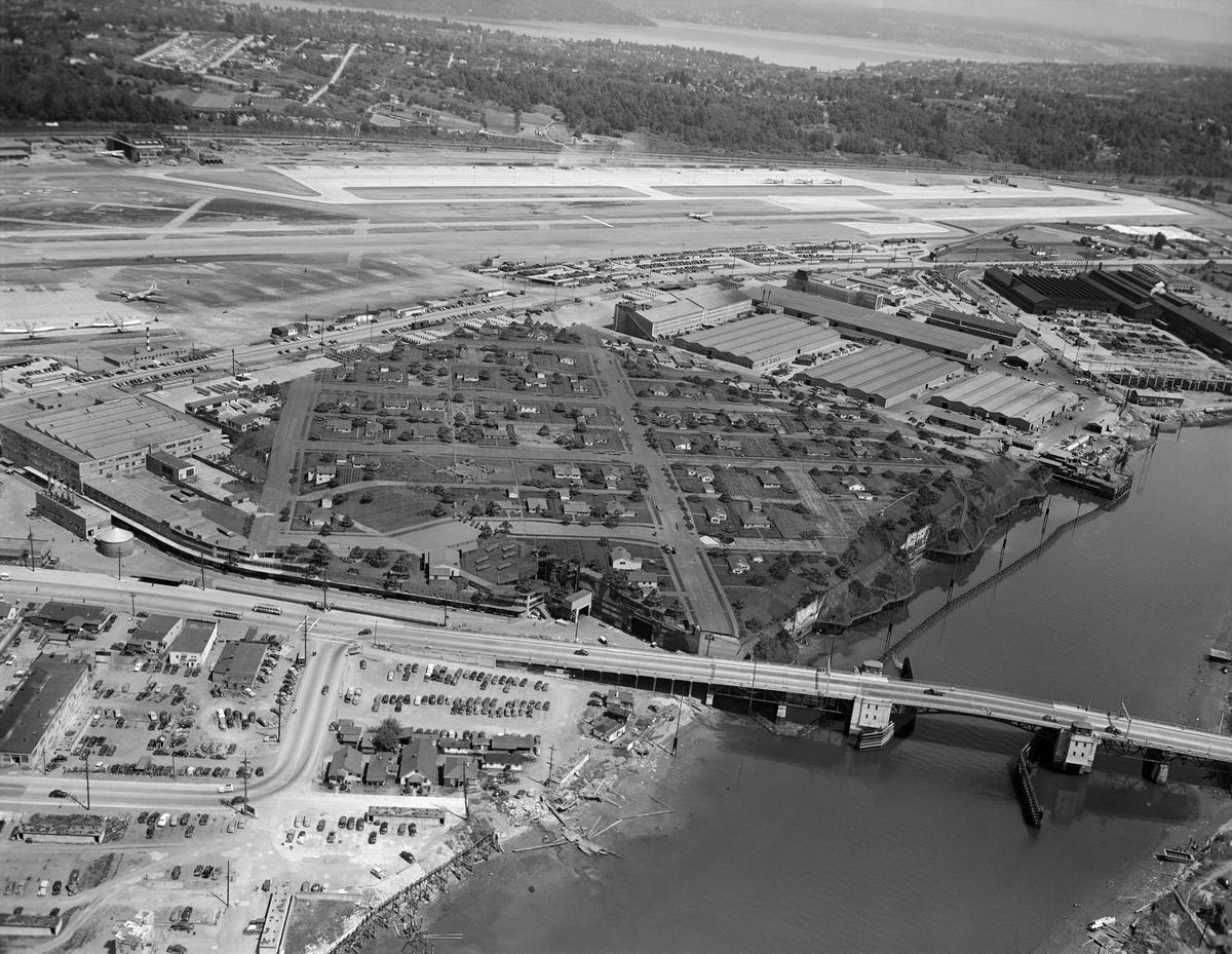 Mock Town Over Boeing's B-17 Plant in South Seattle, Courtesy KUOW