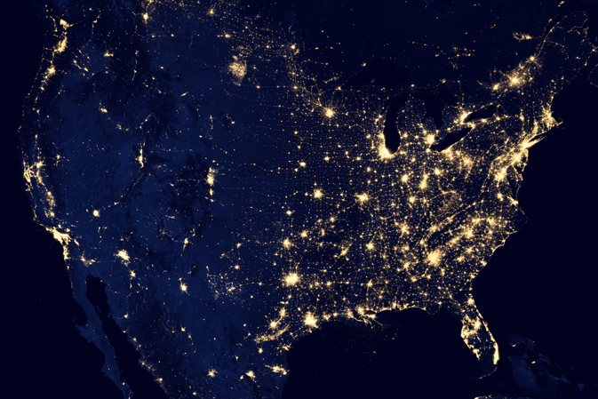 NASA Satellite Image of North America @ Night
