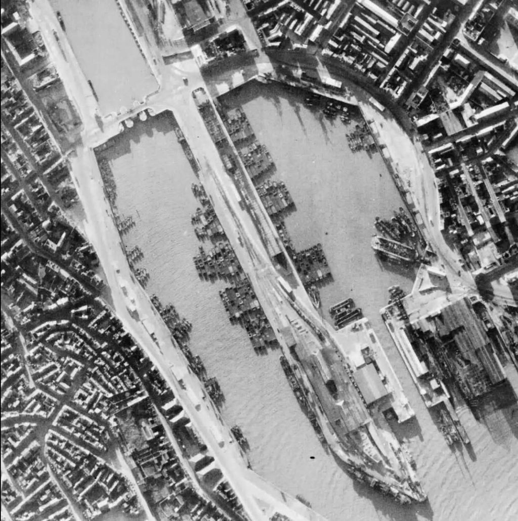 German Barges In Boulogne, France Awaiting The Invasion Of England, 1940