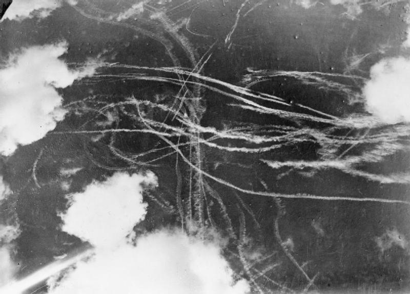 British & German Condensation Trail After Dogfight, Photo by (Mr. Putnam) Imperial War Museum