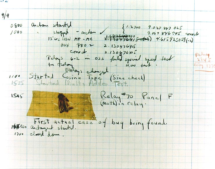 The Term "Computer Bug" Comes From An Actual Moth Trapped In Relay Of Harvard Mark II Computer In 1947, Naval Surface Warfare Center Computer Museum