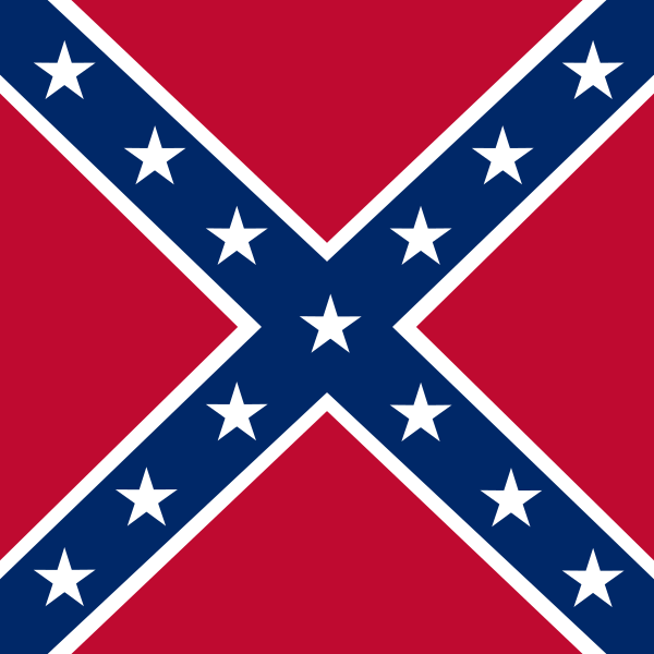 The "Stars & Bars" Confederate Square Land Battle Flag