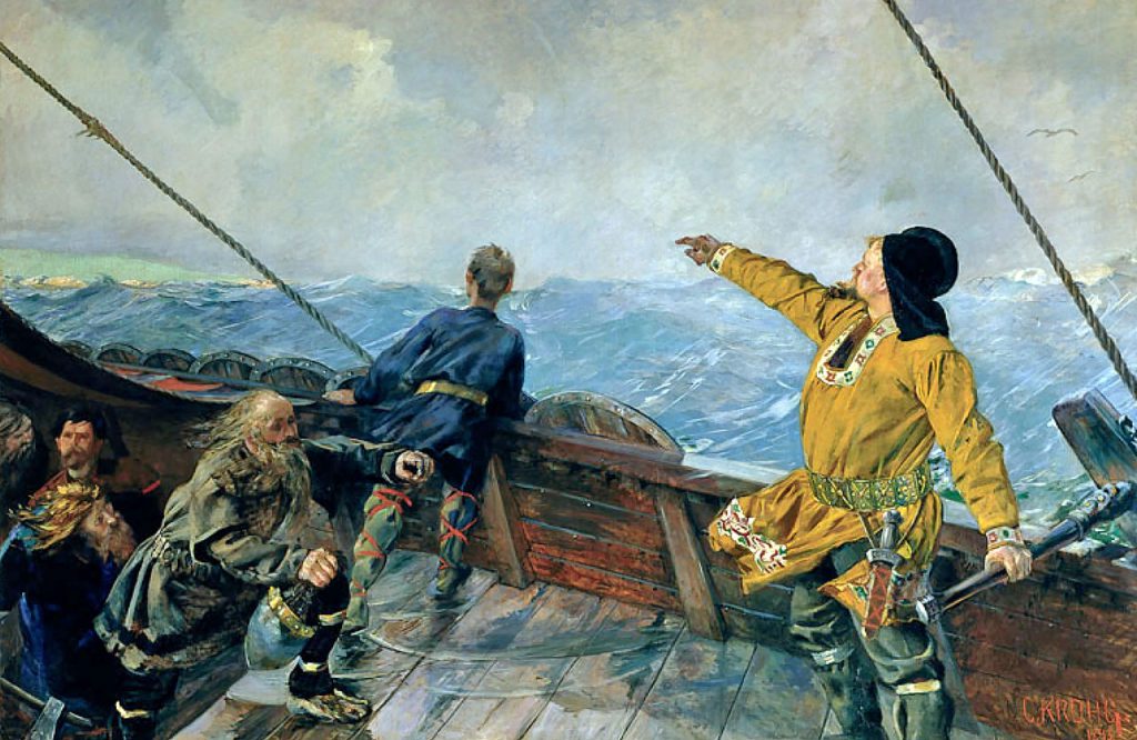 Leif Eriksson Discovers America by Christian Krohg, 1893