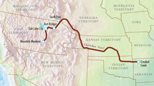 Route Map of Mountain Meadows Massacre Victims From Arkansas