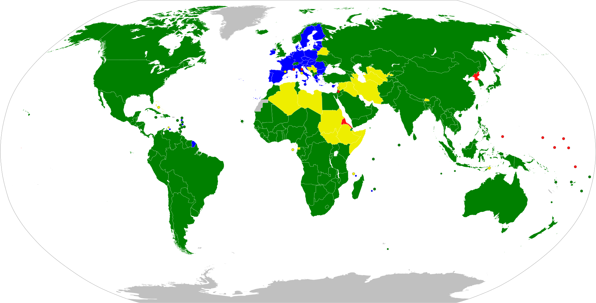 WTO Countries in Green, WikiCommons