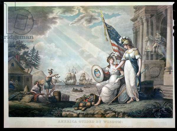 America Guided By Wisdom, by Barralet, John James, LItho Engraving by Benjamin Tanner, 1815, LC